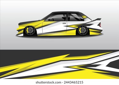 Car sticker design vector. Graphic abstract line racing background kit design for vehicle, racing car, rally
