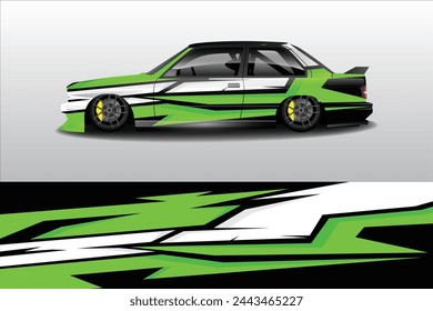 Vector de diseño de pegatina de coche. Diseño gráfico abstracto del fondo de la carrera de la línea para el vehículo, coche de carreras, rally