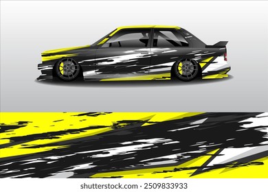 Car sticker design vector. Graphic abstract line racing background kit design for vehicle, race car, rally, adventure and livery wrapping