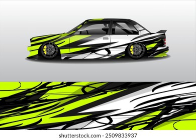 Car sticker design vector. Graphic abstract line racing background kit design for vehicle, race car, rally, adventure and livery wrapping