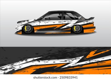 Vetor de design de adesivo de carro. Gráfico abstrato linha de corrida projeto de fundo kit para veículo, carro de corrida, rali, aventura e embrulho de livery