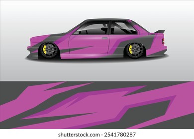 Car sticker design vector. Graphic abstract line racing background kit design for vehicle, race car, rally, adventure and livery wrapping
