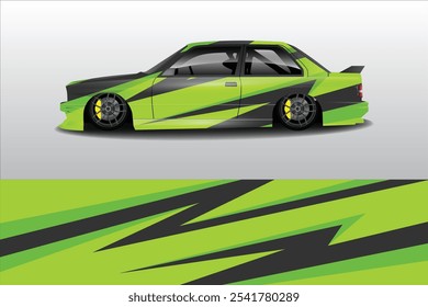 Car sticker design vector. Graphic abstract line racing background kit design for vehicle, race car, rally, adventure and livery wrapping