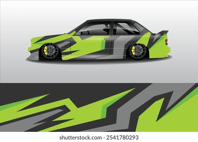 Car sticker design vector. Graphic abstract line racing background kit design for vehicle, race car, rally, adventure and livery wrapping