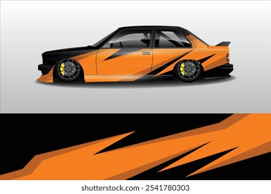 Car sticker design vector. Graphic abstract line racing background kit design for vehicle, race car, rally, adventure and livery wrapping