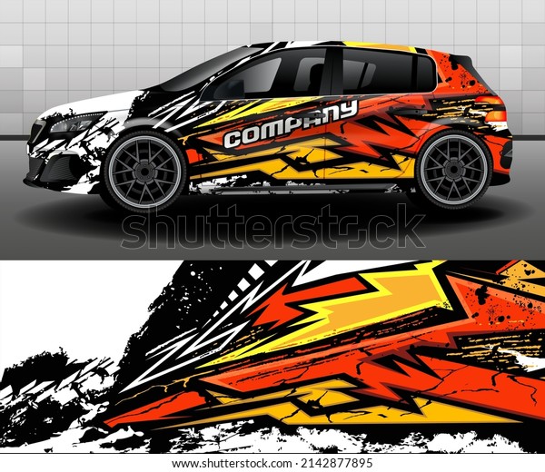 Car sticker design vector. Graphic abstract background\
for car design. 