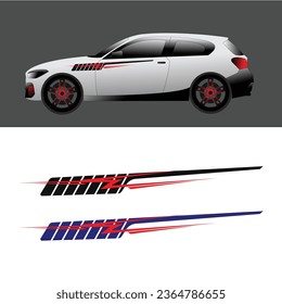 car sticker design vector. Car side body modification car decal stickers