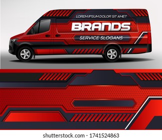 red and black van