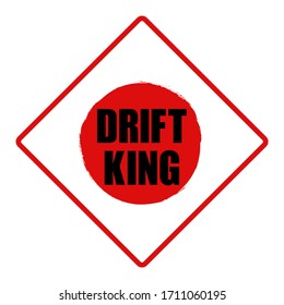 Car sticker drift king JDM japan flag red sun logo icon sign Hand drawn Custom engine design style Fashion print clothes apparel greeting invitation card glass bumper banner badge poster font cover