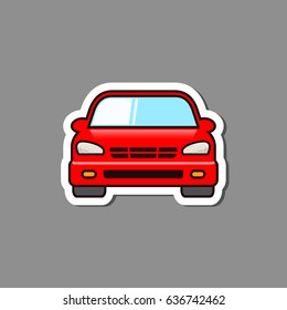 Car sticker front view, vector isolated car paper emblem or badge.