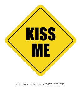 Car sticker to kiss me Informational logo on the glass bumper Funny creative design