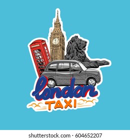 Car Sticker London Cab Taxi Hand Stock Vector (Royalty Free) 604652207 ...