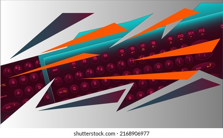 Car sticker stripes of Computer keyboard 