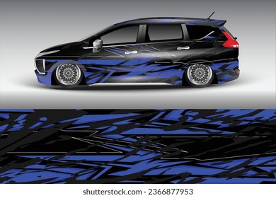 diseño vectorial de pegatinas de coche Diseño de botiquín de carreras de línea abstracta gráfica para el vehículo de carrera