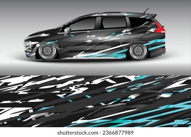 diseño vectorial de pegatinas de coche Diseño de botiquín de carreras de línea abstracta gráfica para el vehículo de carrera