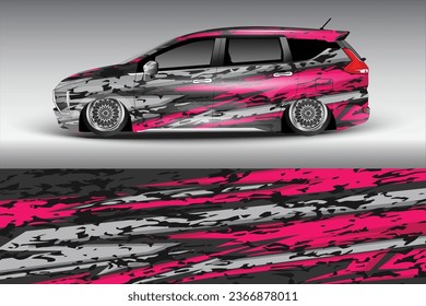 car sticker vector design Graphic abstract line racing background kit design for vehicle race car