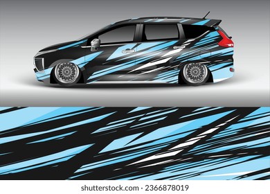 diseño vectorial de pegatinas de coche Diseño de botiquín de carreras de línea abstracta gráfica para el vehículo de carrera