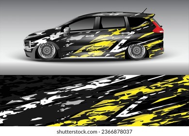 diseño vectorial de pegatinas de coche Diseño de botiquín de carreras de línea abstracta gráfica para el vehículo de carrera