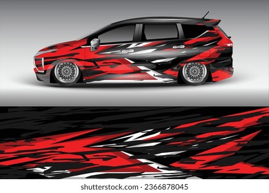 car sticker vector design Graphic abstract line racing background kit design for vehicle race car