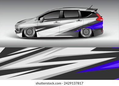 Diseño gráfico abstracto del fondo de la carrera de la línea del kit de diseño para el coche de carreras del vehículo	