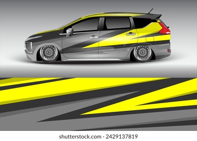 Diseño gráfico abstracto del fondo de la carrera de la línea del kit de diseño para el coche de carreras del vehículo	