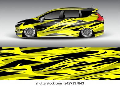 Diseño gráfico abstracto del fondo de la carrera de la línea del kit de diseño para el coche de carreras del vehículo	