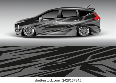 car sticker vector design Graphic abstract line racing background kit design for vehicle race car	