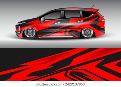 Diseño gráfico abstracto del fondo de la carrera de la línea del kit de diseño para el coche de carreras del vehículo	