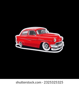 Car sticker vector design on black background 