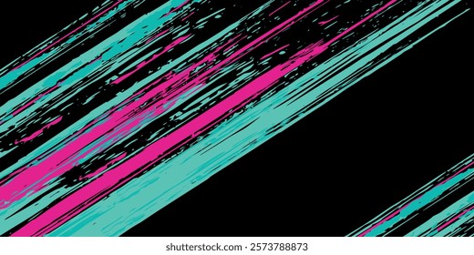 Car sticker wrap banner abstract sporty lines pink blue greenish grunge color combination brush storm thunder modern pattern racing motorsport.