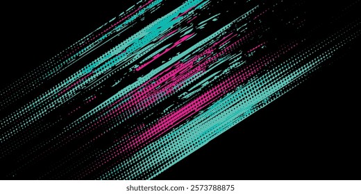 Car sticker wrap banner abstract sporty lines pink blue greenish grunge color combination brush storm thunder modern pattern racing motorsport.