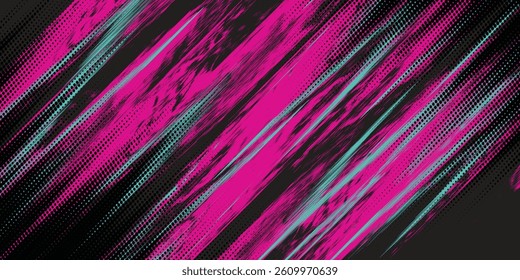 Car sticker wrap banner abstract sporty lines pink blue greenish grunge color combination brush storm thunder modern pattern racing motorsport.	
