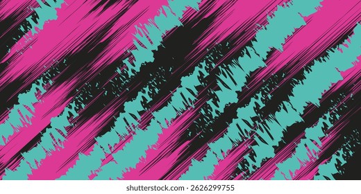 Car sticker wrap banner abstract sporty lines pink blue greenish grunge color combination brush storm thunder modern pattern racing motorsport.