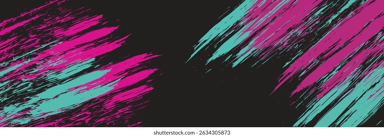 Car sticker wrap banner abstract sporty lines pink blue greenish grunge color combination brush storm thunder modern pattern racing motorsport. modern.