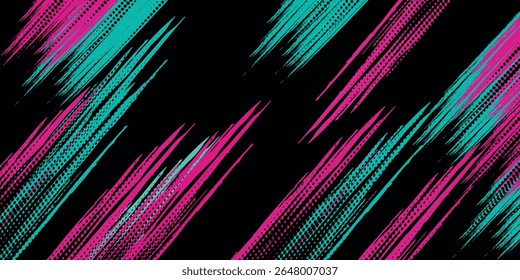 Car sticker wrap banner abstract sporty lines pink blue greenish grunge color combination brush storm thunder modern pattern racing motorsport. eps10.