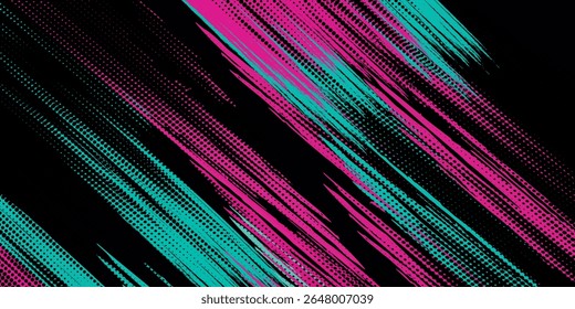 Car sticker wrap banner abstract sporty lines pink blue greenish grunge color combination brush storm thunder modern pattern racing motorsport.	
