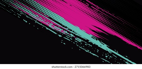 Autoaufkleber Wrap Banner abstrakte sportliche Linien rosa blau grünlich farbig Kombination Pinsel Sturm Donner modernes Muster Rennsport Motorsport.