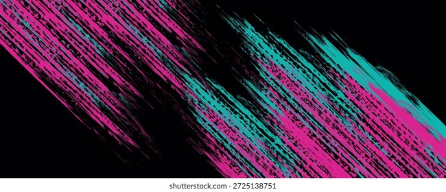 Etiqueta engomada del coche Anuncio abstracto líneas deportivas rosa azul verdoso grunge combinación de colores cepillo tormenta trueno patrón moderno racing motorsport. eps10.

