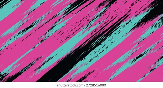 Etiqueta engomada del coche abrigo de Anuncio abstracto líneas deportivas rosa azul verdoso grunge combinación de colores cepillo tormenta trueno moderno