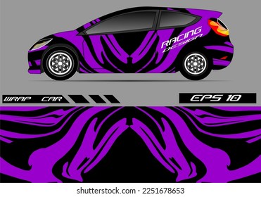 Car sticker wrap design vector. Abstract line graphic racing background kit design of vehicle, race car, rally, livery