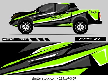 Car sticker wrap livery design. Abstract line racing background graphic vector design for vehicle, race car, rally, adventure livery camouflage.