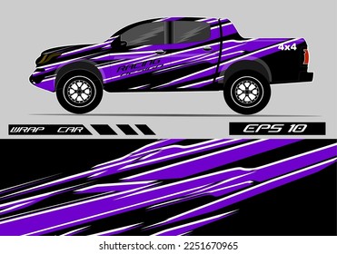 Car sticker wrap livery design. Abstract line racing background graphic vector design for vehicle, race car, rally, adventure livery camouflage.