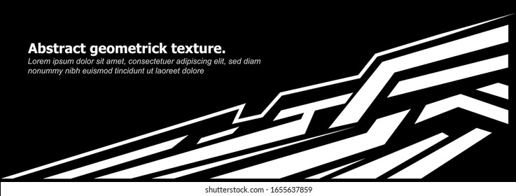 Car of stickers in abstract style on black background.