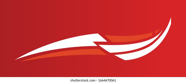Car of stickers in abstract style on red background.