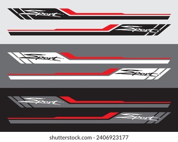 Car stickers set. Speed racing decals for tuning .Sports stripes. vector