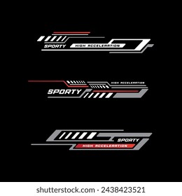 car stickers stripe abstract shape vinyl decal templates isolated set
