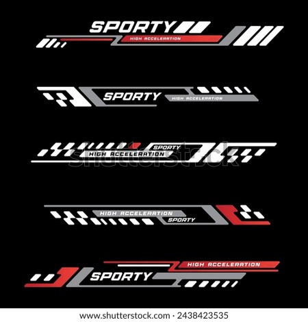 car stickers stripe abstract shape vinyl decal templates isolated set