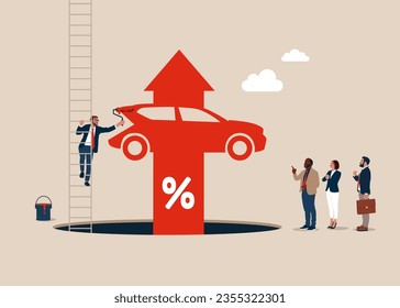Car stock pice soaring, earning and profit increase in new economy stock market. svg