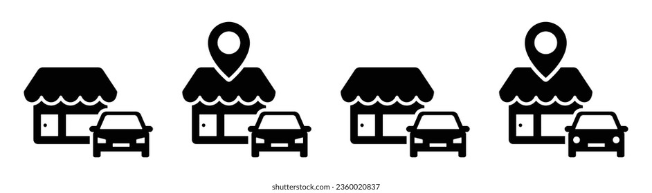 Car store icon. Car shop icon, vector illustration