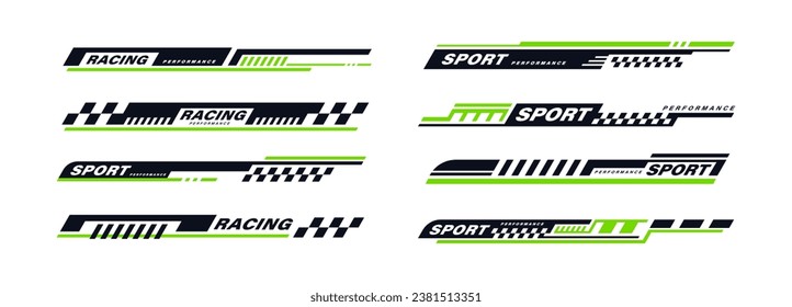 Pegatina de elementos de rayas para el diseño de vectores de deportes de carreras